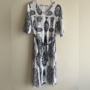 Elegant Black and White Patterned Dress